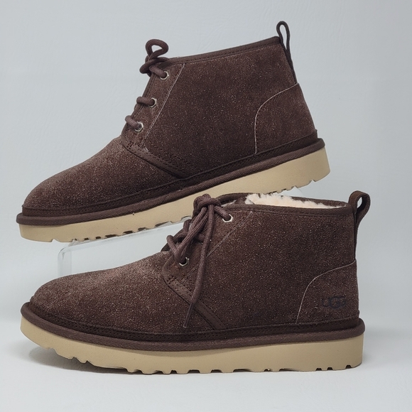 UGG Neumel Shaggy Suede Chukka Winter Boots Brown 1158219 Men's Size 8 New - Picture 3 of 12